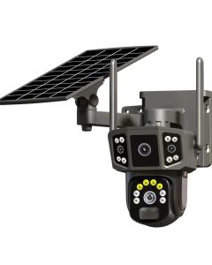 Outdoor three-screen solar-powered camera monitor system